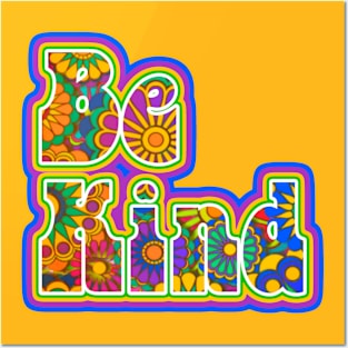 Be Kind Hippie Flowers Posters and Art
